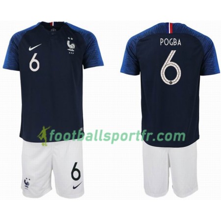 Tenue France POGBA 6 2 star Enfant Domicile Coupe du monde 2018 Maillot de Foot